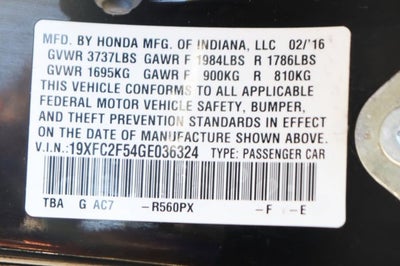 2016 Honda CIVIC SEDAN LX