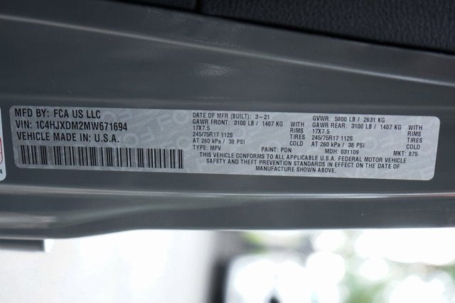 2021 Jeep Wrangler Unlimited Sport S