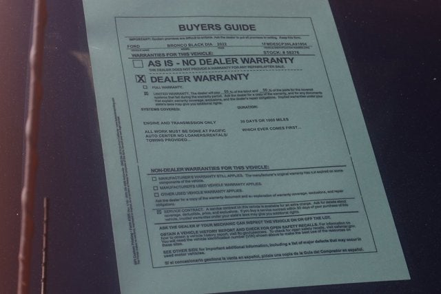 2022 Ford Bronco Black Diamond