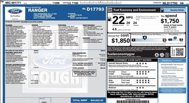 2021 Ford Ranger Lariat