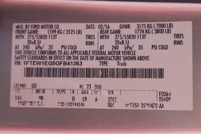 2016 Ford F-150 Platinum