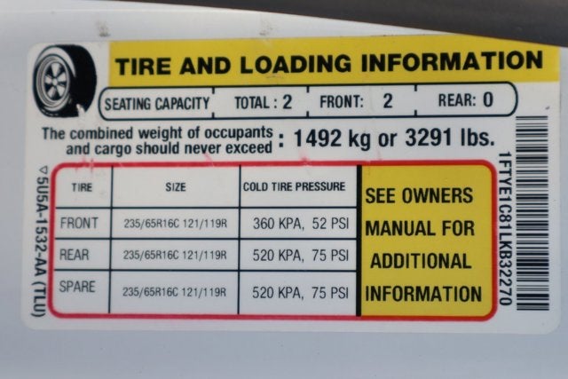 2020 Ford TRANSIT CARGO VAN T-150 130" Med Rf 8670 GVWR RWD