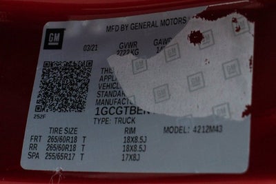 2021 Chevrolet Colorado Work Truck