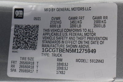 2021 Chevrolet Colorado Work Truck