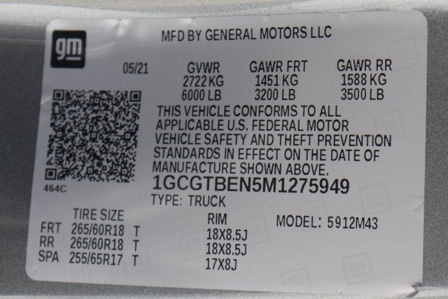 2021 Chevrolet Colorado Work Truck