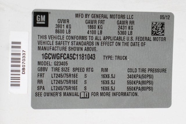 2012 Chevrolet Express 2500 Work Van