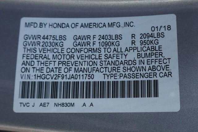 2018 Honda Accord Touring 2.0T