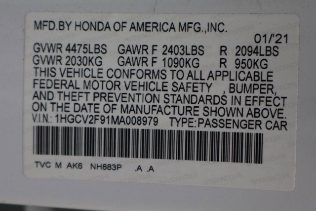 2021 Honda Accord Touring 2.0T