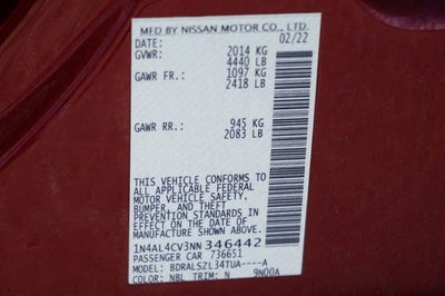 2022 Nissan Altima 2.0 SR