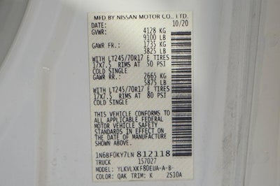 2020 Nissan NV2500 HD SV