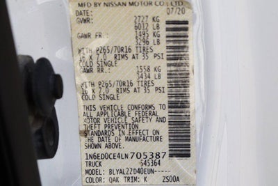 2020 Nissan Frontier SV