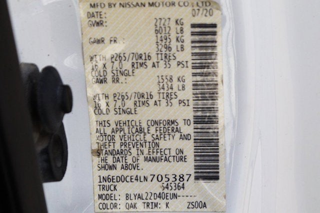 2020 Nissan Frontier SV