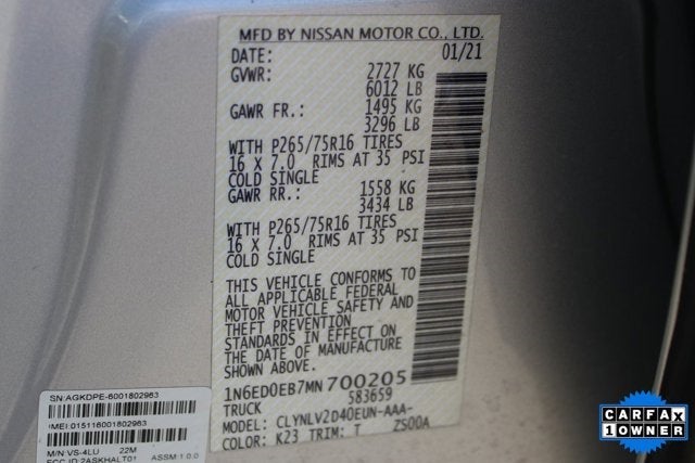 2021 Nissan Frontier PRO-4X