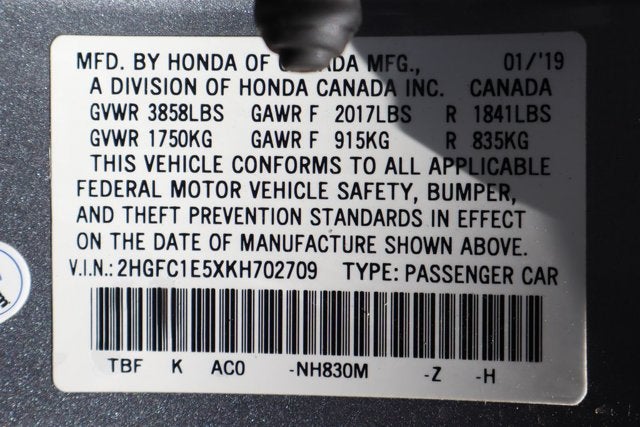 2019 Honda Civic Si