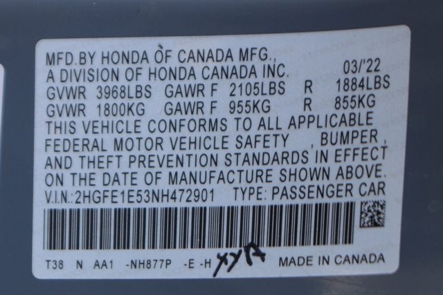 2022 Honda Civic Si