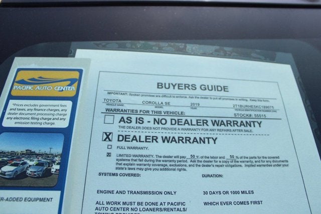 2019 Toyota Corolla SE