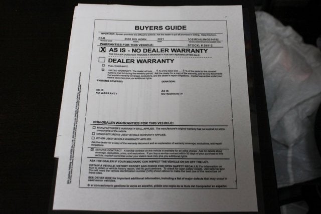 2021 RAM 3500 Big Horn