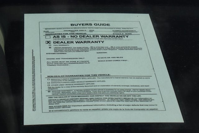 2025 RAM ProMaster 3500 High Roof