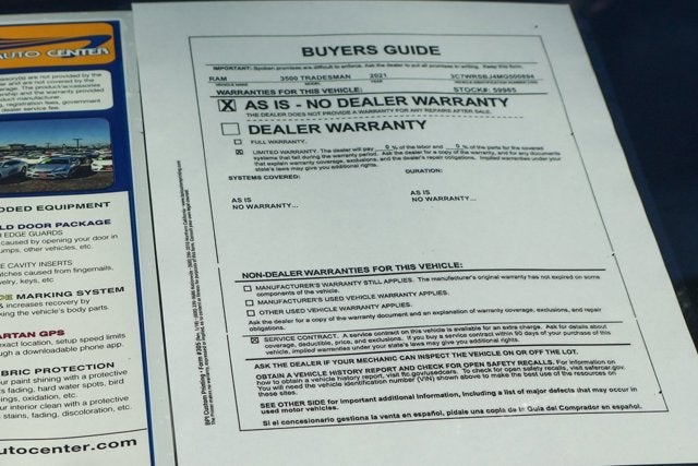 2021 RAM 3500 Tradesman