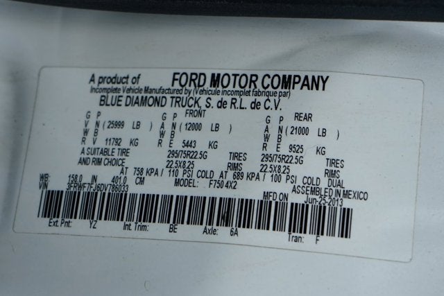2013 Ford F-750SD Straight Frame