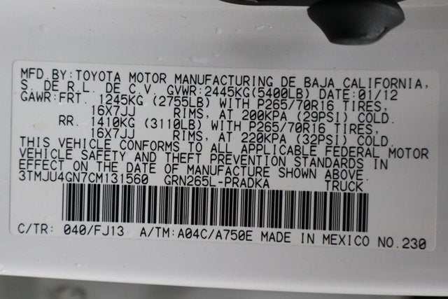 2012 Toyota Tacoma PreRunner