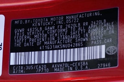 2022 Toyota Camry Hybrid SE