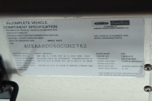 2016 Freightliner MT55 Base