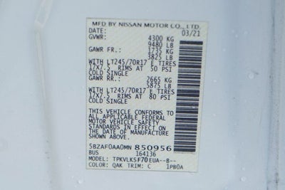 2021 Nissan NV Passenger SL