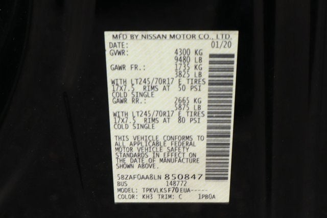 2020 Nissan NV Passenger SL