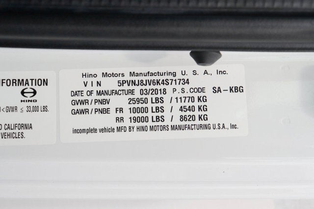 2019 Hino 258/268 Base