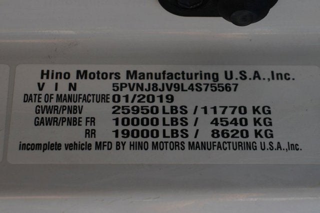 2020 Hino 258/268 L-Series