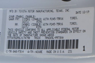 2020 Toyota Tacoma SR