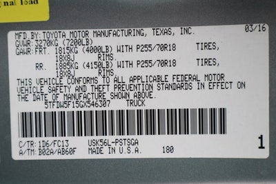 2016 Toyota Tundra SR5