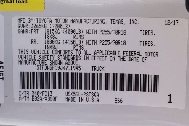 2018 Toyota Tundra SR5