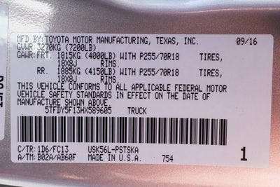 2017 Toyota TUNDRA 4WD SR5