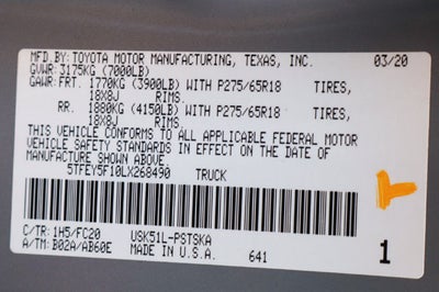 2020 Toyota Tundra SR5