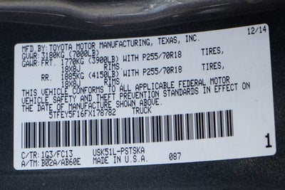 2015 Toyota Tundra SR5