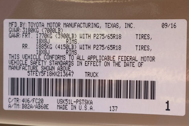 2017 Toyota Tundra SR5