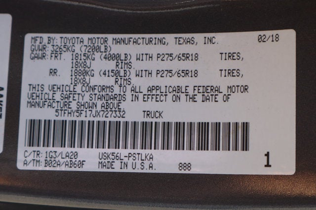 2018 Toyota Tundra Limited