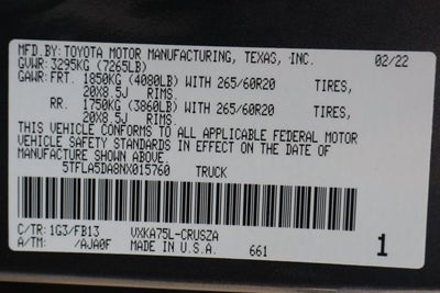 2022 Toyota Tundra SR5