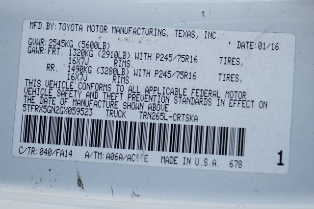 2016 Toyota Tacoma SR