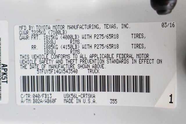 2016 Toyota Tundra SR5