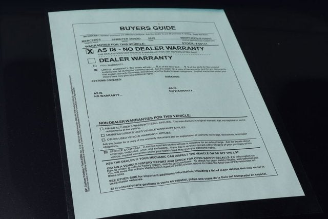 2018 Mercedes-Benz Sprinter 3500 Cargo 170 WB