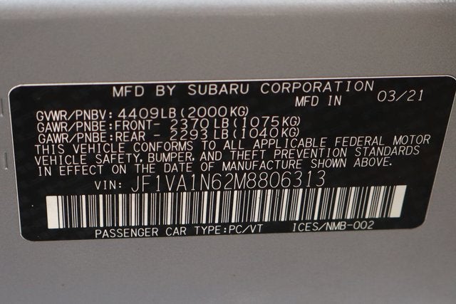2021 Subaru WRX Limited