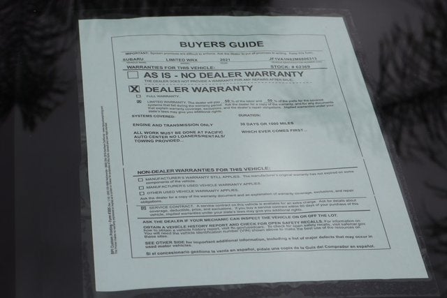 2021 Subaru WRX Limited