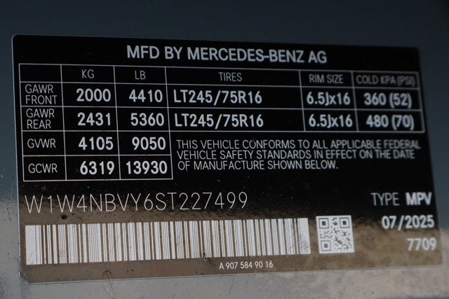 2025 Mercedes-Benz Sprinter 2500 Cargo 144 WB