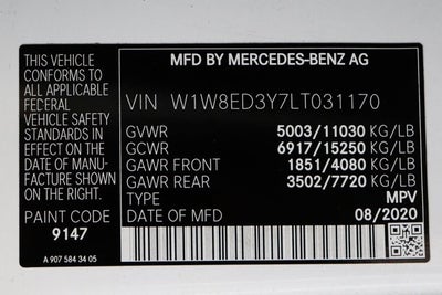 2020 Mercedes-Benz Sprinter Cargo Van Cargo 170 WB