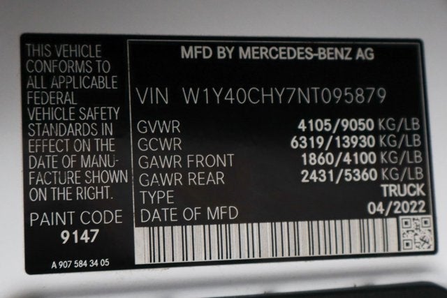 2022 Mercedes-Benz Sprinter 2500 Cargo 170 WB