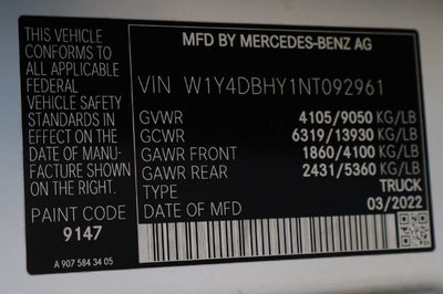 2022 Mercedes-Benz Sprinter 2500 Cargo 144 WB