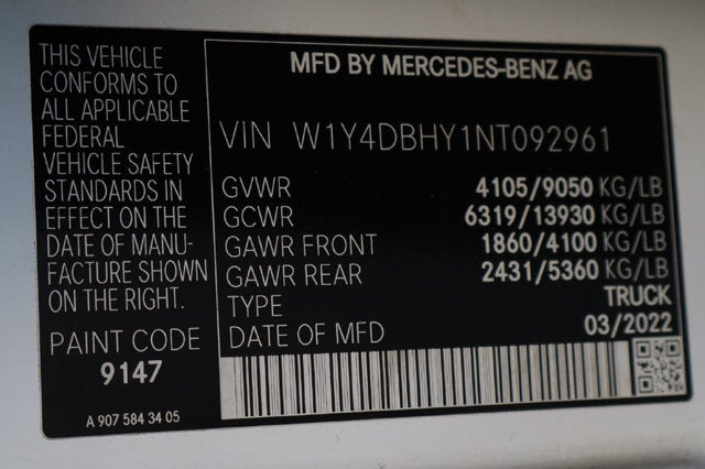 2022 Mercedes-Benz Sprinter 2500 Cargo 144 WB